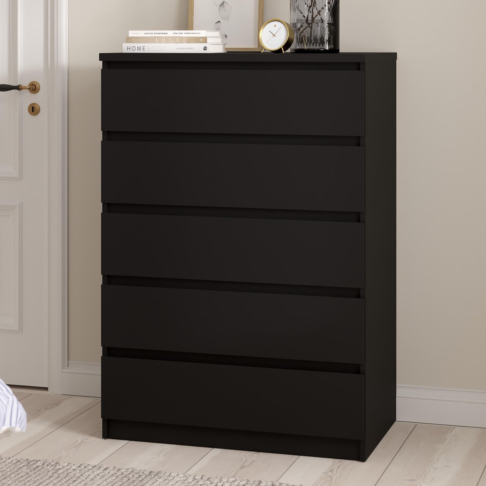 Amazon.com: Tvilum 5 Drawer Chest, Black Matte : Home & Kitchen